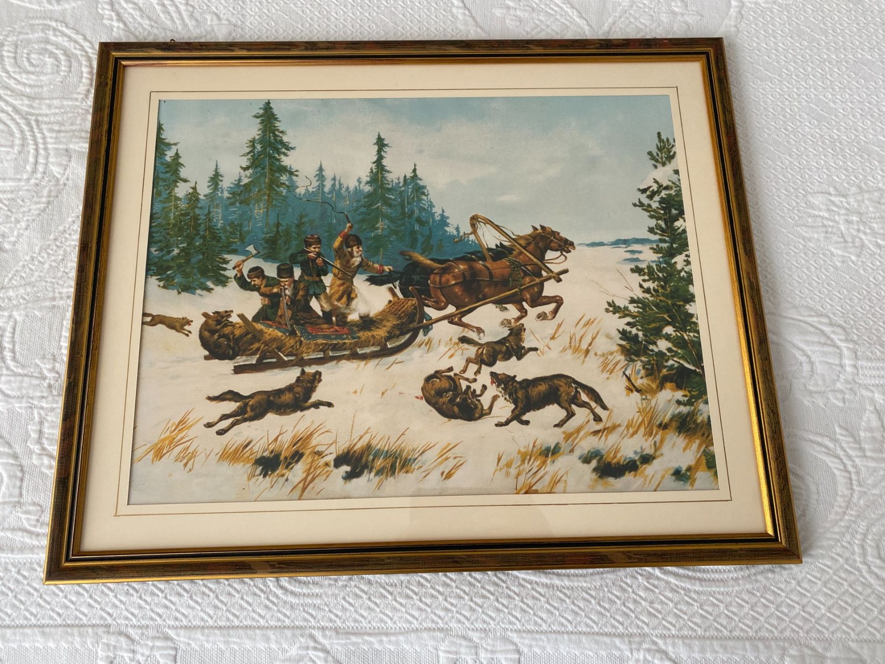 Foto & Immagini: Jagdbild - Wolfsjagd - Kunstdruck – Usato da Gerolfingen venduto da Regenbogen88
