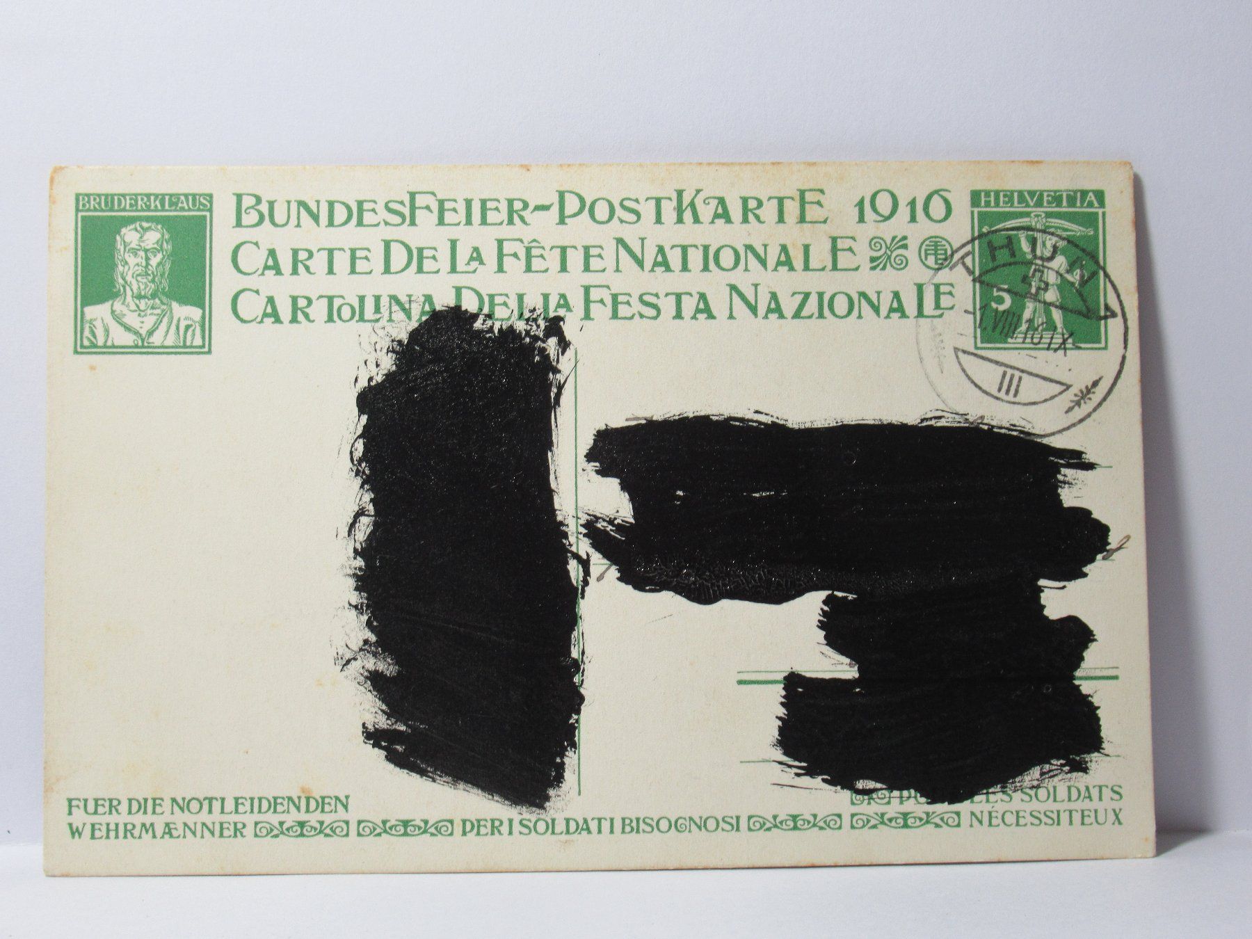 Cartoline postali: Bundesfeier - Postkarte 1916 – Usato da Grenchen venduto da Bluemchen1900 1