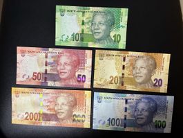 SOUTH AFRICA 10 20 50 100 200 Rand 2015 P-137b-142b UNC Full