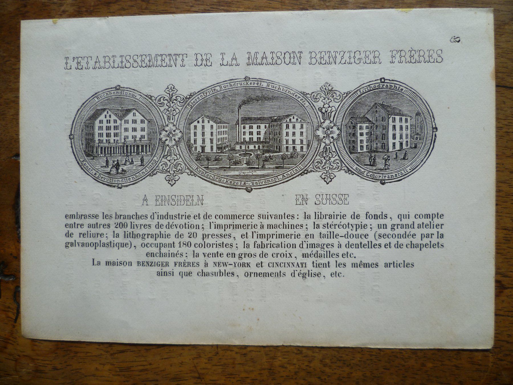 Stiche: EINSIEDELN   5 lithos – Neu (gemäss Beschreibung) aus Bevaix von bohrap 2
