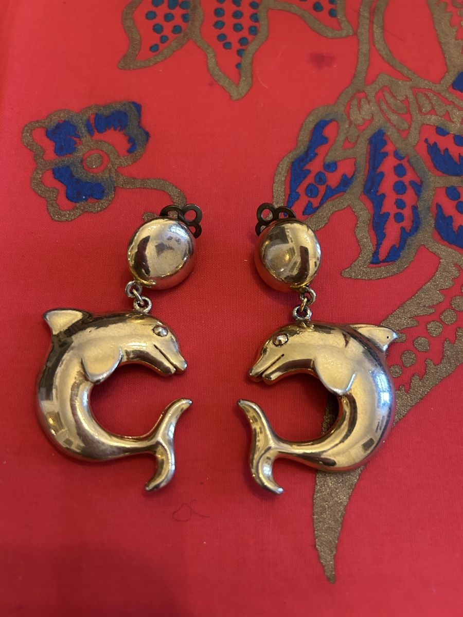 Ohrringe & -stecker: Dolphin Earrings Gold Tone  – Gebraucht aus Genève von mar_f82s