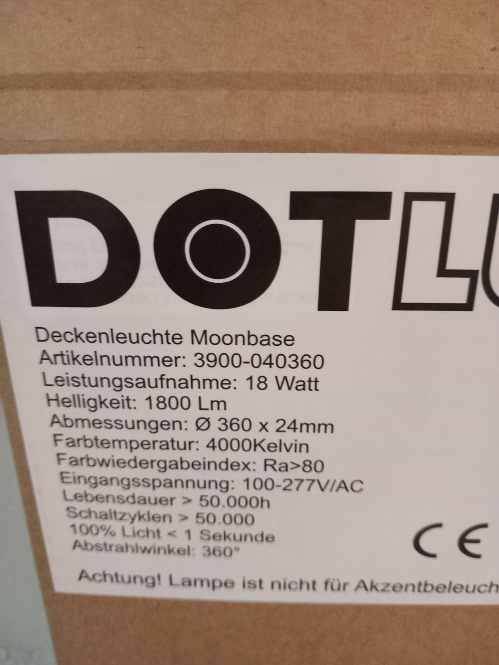 Kronleuchter & Deckenlampen: LED Deckenleuchte Moonbaise Dotlux mit Sensor 18W 4000K – Neu und originalverpackt aus Thun von Beroshop 3