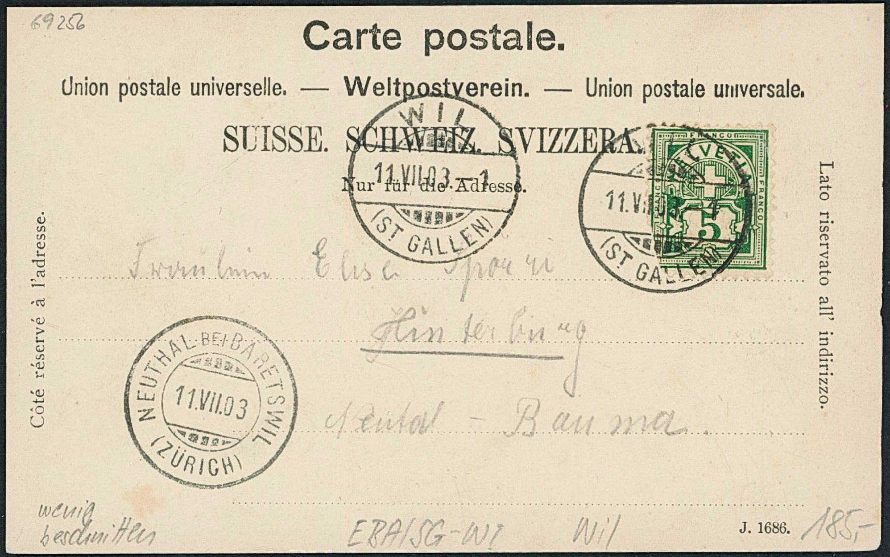 Cartoline postali: SG Wil - Bahnhof - Bahn – Usato da Schindellegi venduto da Jonathan77 1
