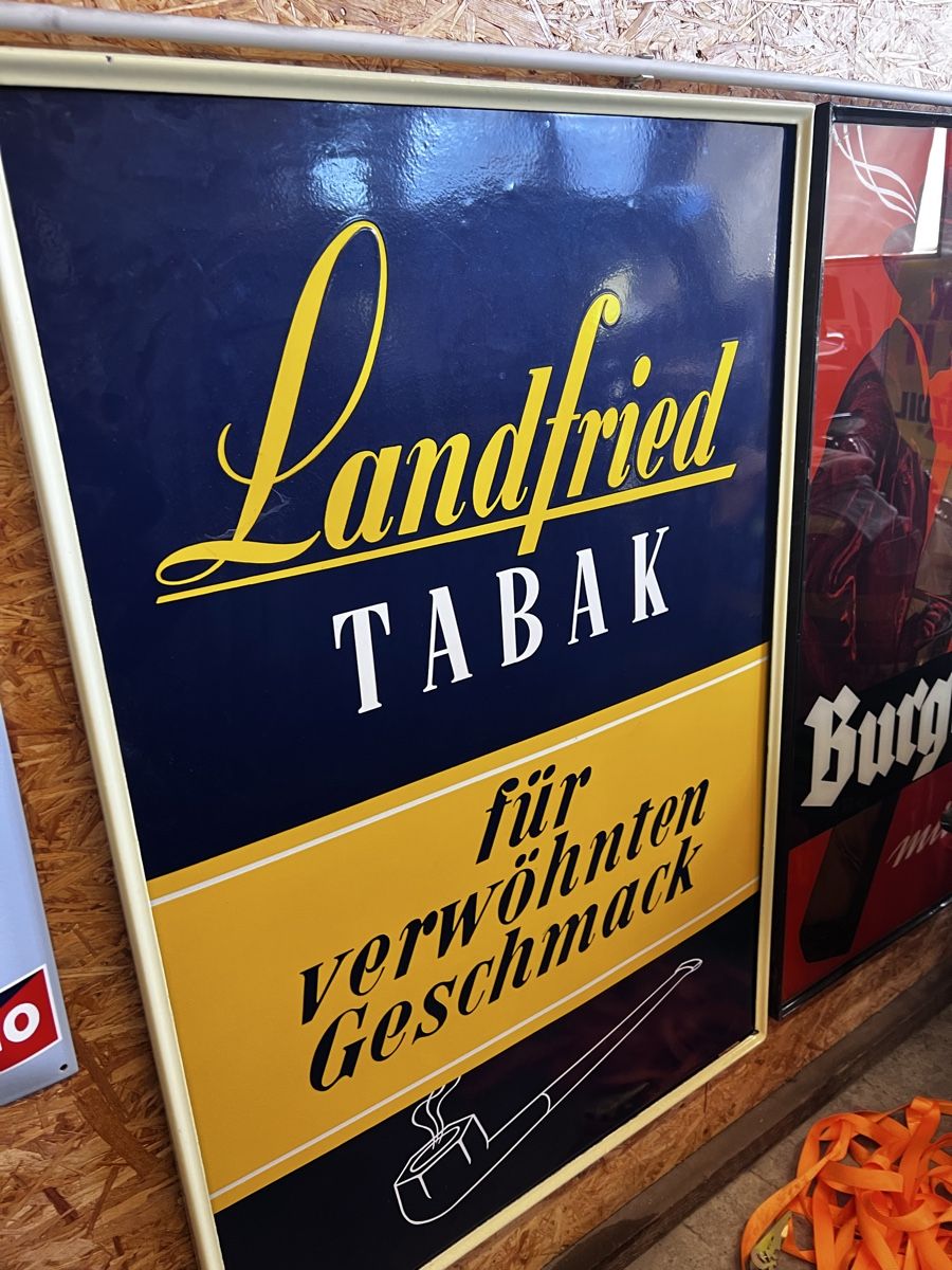 Schilder: Landfried Tabak Werbung Emaille – Gebraucht aus Immensee von Mdin