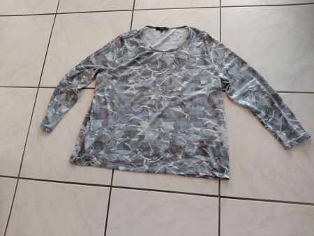 Damen Langarmshirt Bonita grau gemustert Grösse XXL