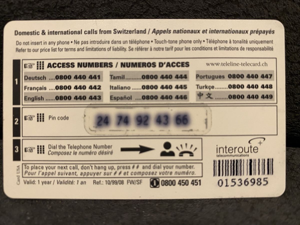Telefon- & Taxkarten: Teleline – Gebraucht aus Lausanne von babacard10 1