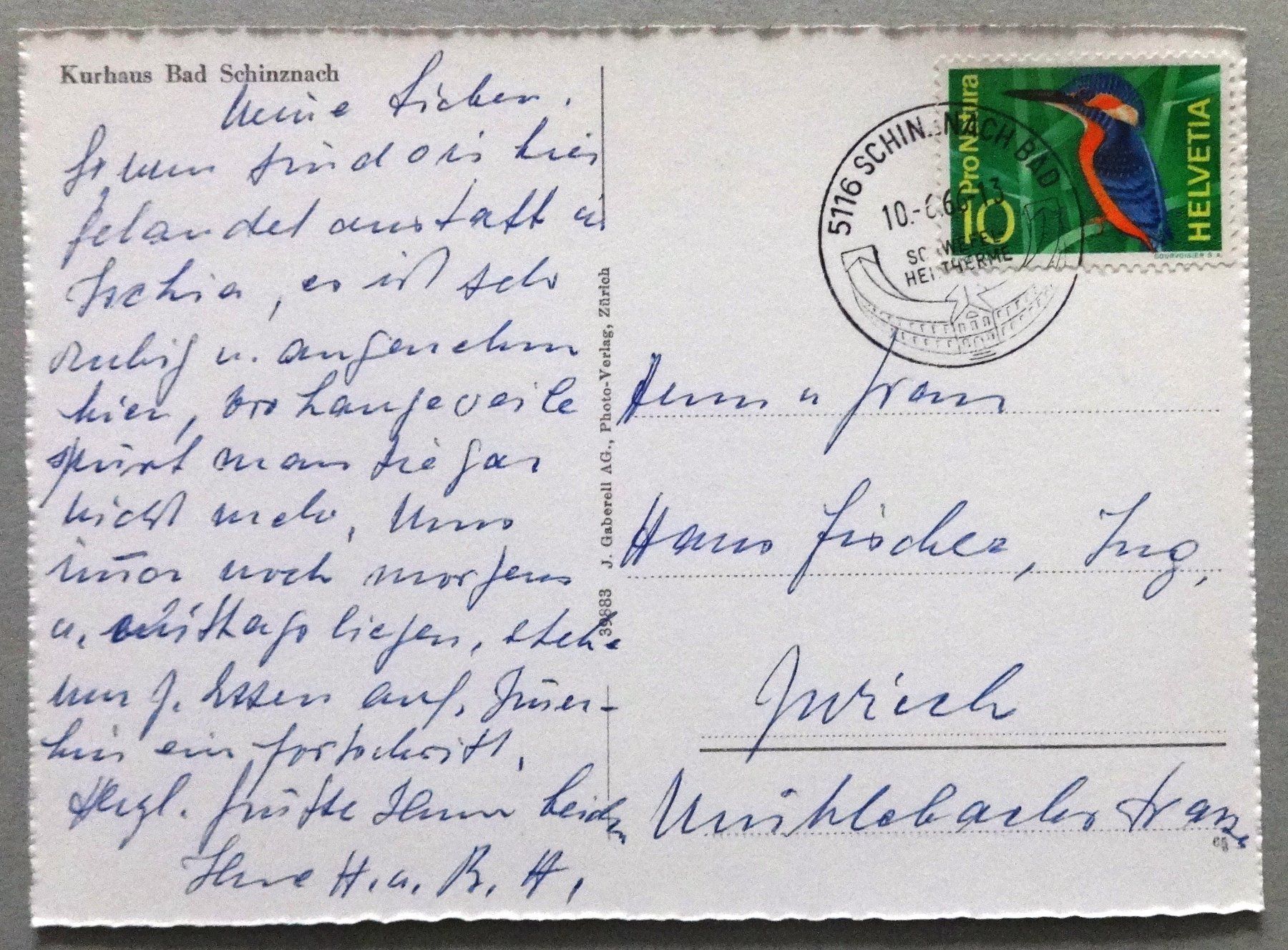 Cartes postales: Schinznach-Bad - Park – D'occasion à Fétigny par Billy2miny 1