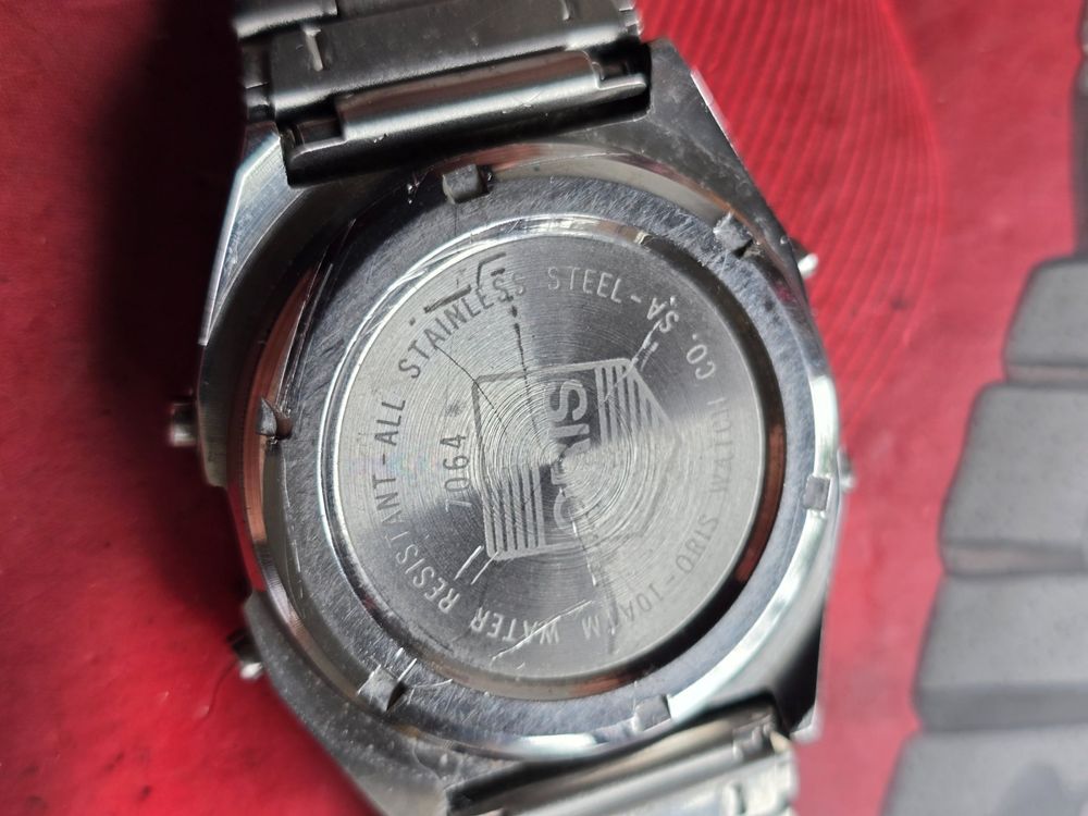 12 Oris 7064 Alarm Chrono Herrenuhr Digital Vintage (Gebraucht) in