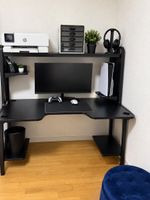 Gaming Schreibtisch schwarz mit Regalsystem guter Zustand