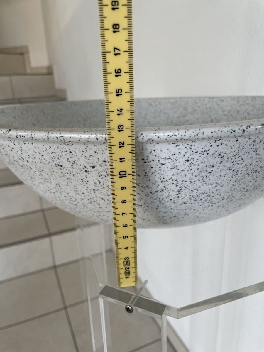 Ciotole: Large Ceramic Fruit Bowl, White Granite Look, Vintage – Usato da Richterswil venduto da Prangins9 4