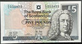Schottische 5 Pfund Note - Royal Bank of Scotland, Top!