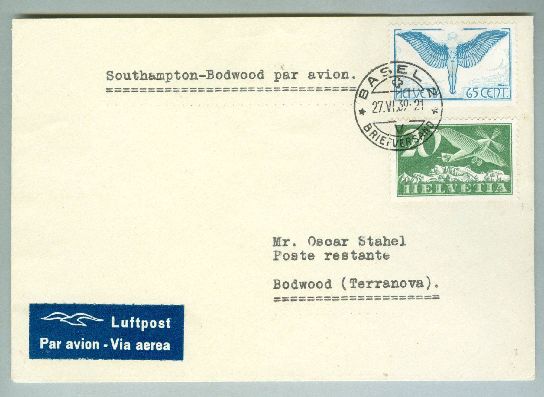 Tutti i francobolli: 193 Schweiz Flugpost FF – Usato da Zürich venduto da yago-rot