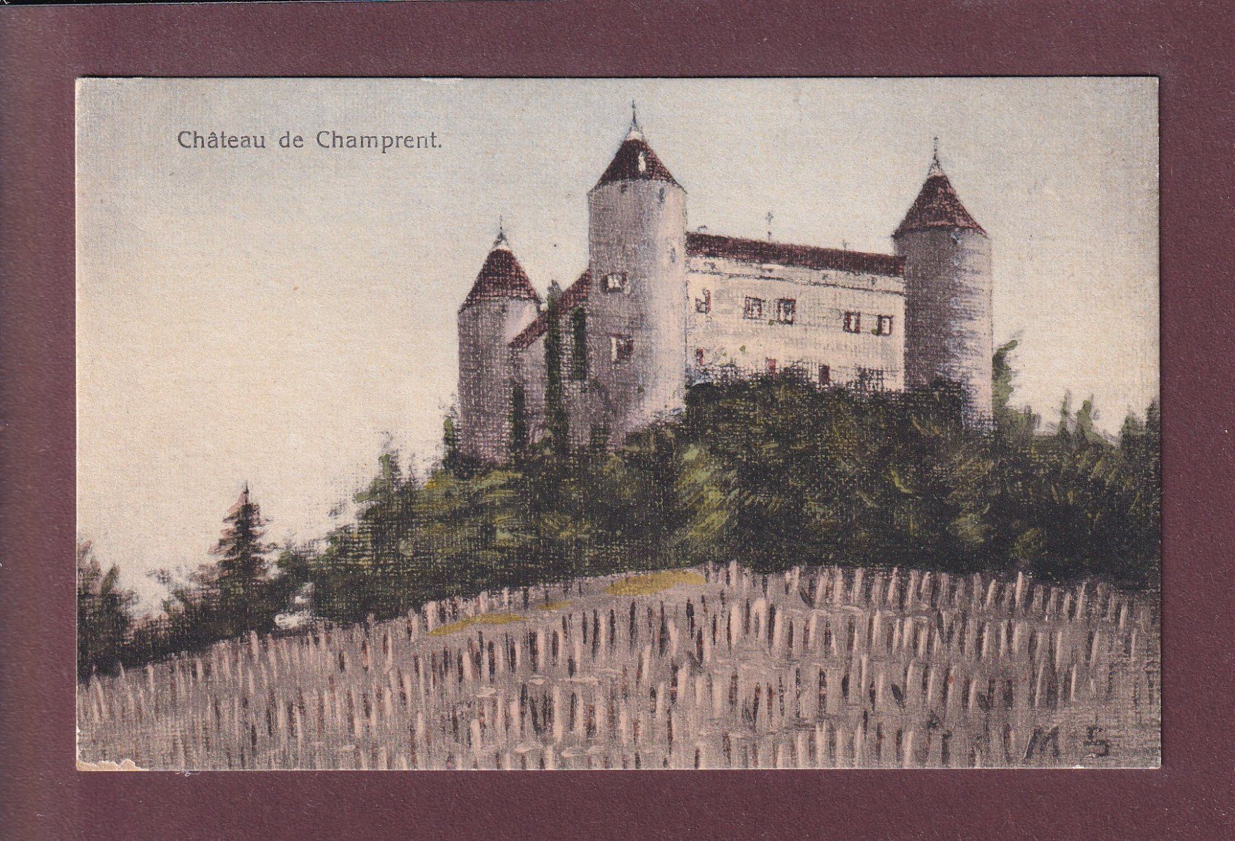 Ansichtskarten: Château de CHAMPVENT // petit pli d'angle // – Gebraucht aus Pully von nicecards