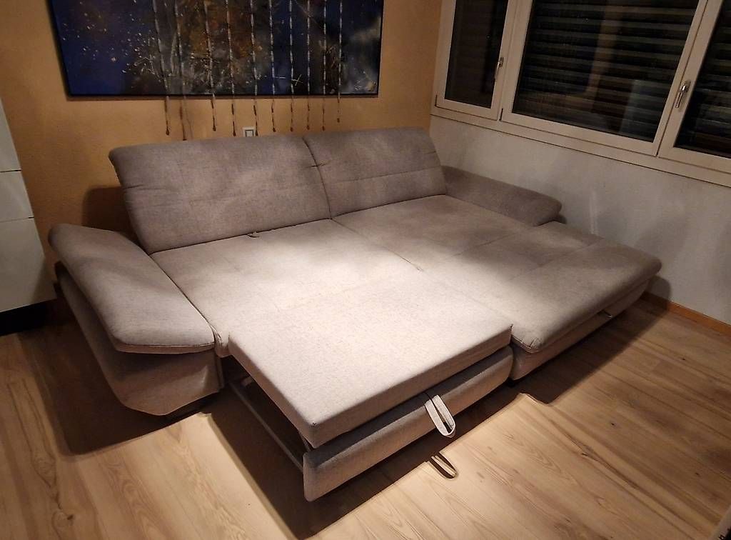 Pfister Divani: Ecksofa Schlafsofa Stoff hellgrau Möbel Pfister – Usato da St. Gallen venduto da Rene123 1