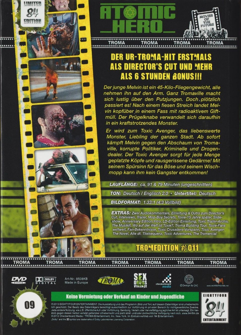 Tous les DVDs: Toxic Avenger / Atomic Hero / Hartbox / Troma – D'occasion à Füllinsdorf par VIDEO-ARCHIVES 2