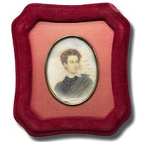 Miniature ancienne, portrait d'homme.