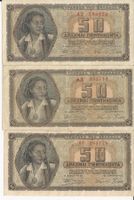 Griechenland 3x50 Drachmai 1943
