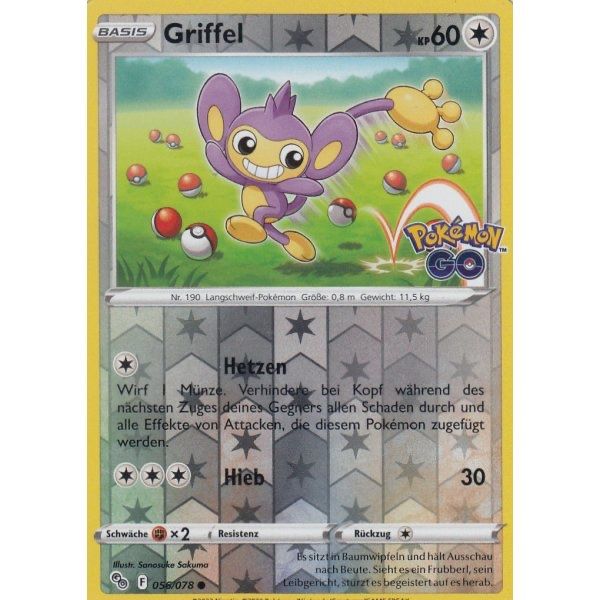 Pokémon Carte collezionabili: Pokemon karte Griffel 056/078 REVERSE HOLO – Usato da Wünnewil venduto da Dreibein