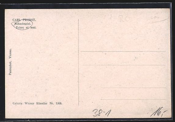 Cartoline postali: Gemälde Schachspiel von Carl Probst – Usato da Berlin venduto da bartko-reher 1