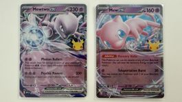 Pokemon Karten Mewtwo ex und Mew ex 30th EN