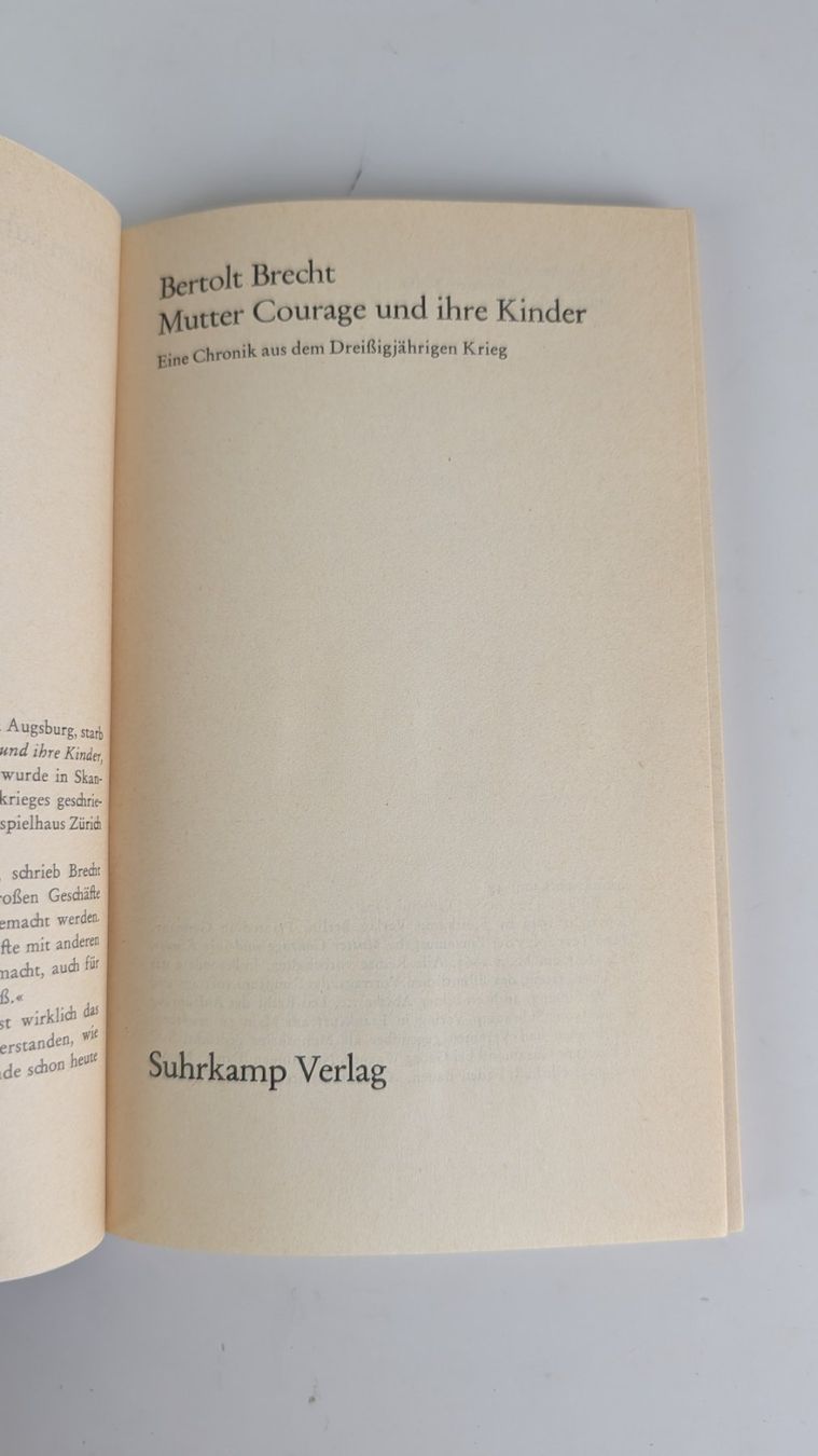 Livres: Bertolt Brecht: Mutter Courage, edition suhrkamp, SV – D'occasion à Zürich par axolottchen 3