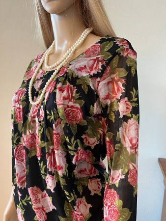 ⭐️ Schönes 3/4 Shirt / Bluse mit Rosenmuster Gr 36 ⭐️
