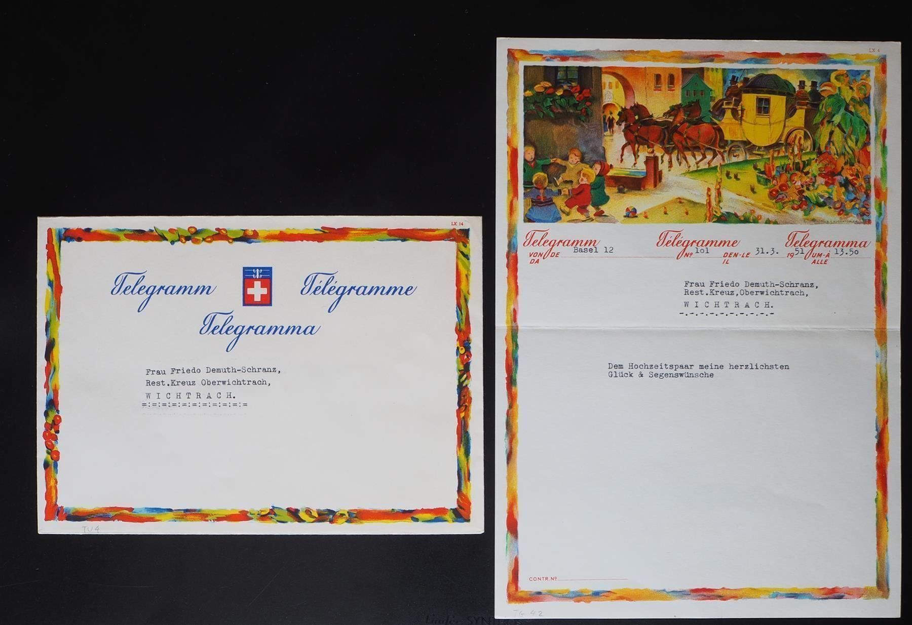 Alle Briefmarken: 1951 Telegramm Pro Juventute + Umschlag – Neu und originalverpackt aus Zürich von Alain-Phila