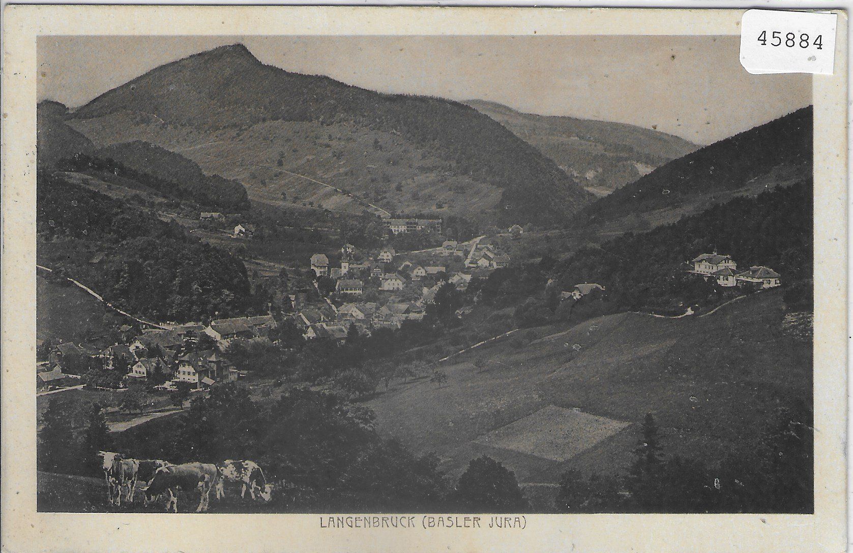Cartoline postali: Langenbruck - Generalansicht mit Kuhherde – Usato da Ettingen venduto da Kartenplanet