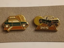 Lot de 2 pin's Peugeot 205 berline et cabriolet 