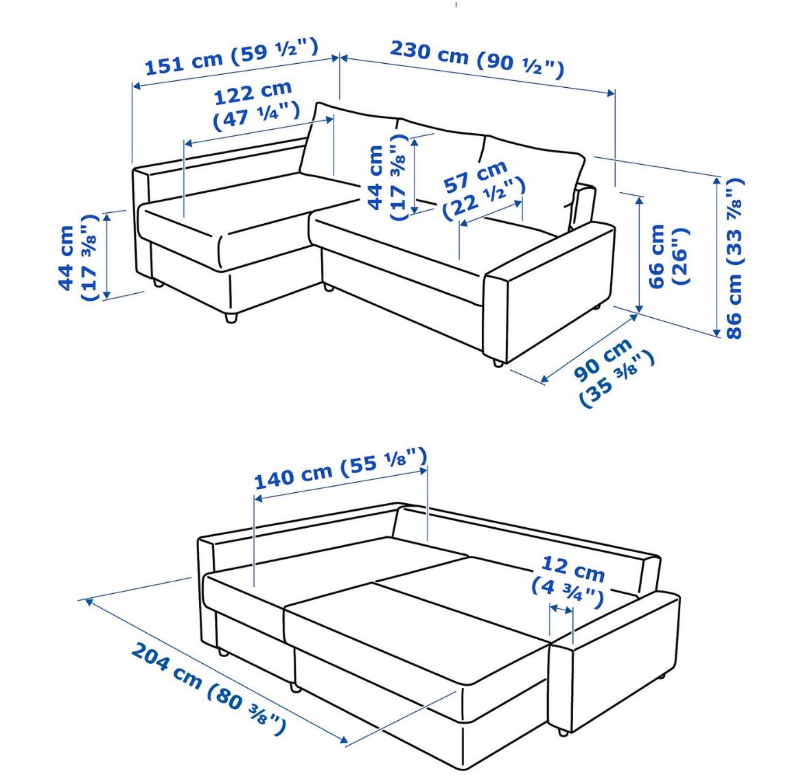 Ikea Divani: IKEA FRIHETEN Eckbettsofa hellgrau (230 x 151) – Usato da Flawil venduto da dom_zqv5 1