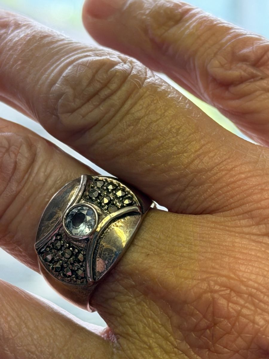 Ringe: Silberring mit Aquamarin und Marcasit – Gebraucht aus Donat von troja007 3