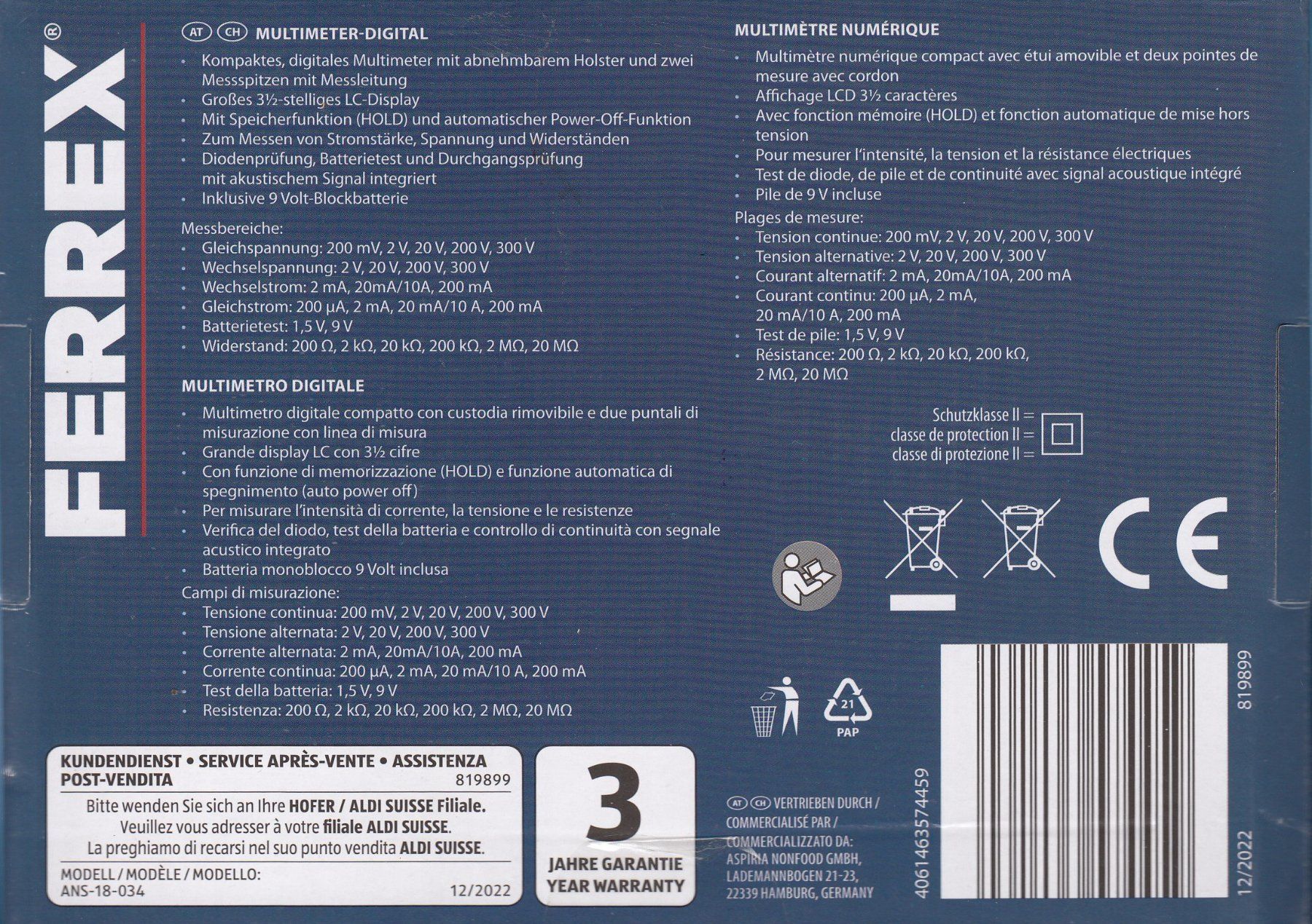 Messen: Ferrex Multimeter Digital neu in Originalverpackung – Neu und originalverpackt aus Spreitenbach von Turbo_1105 2