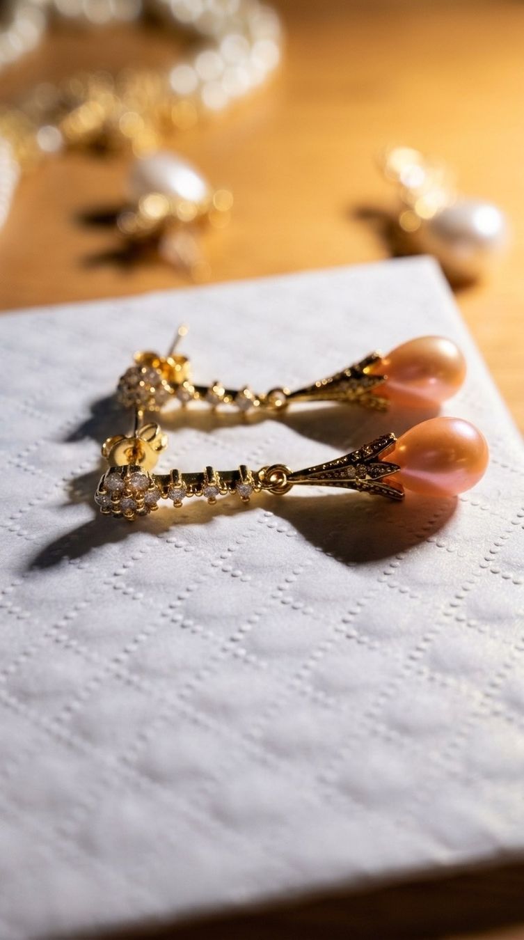 Orecchini pendenti & Orecchini a lobo: Boucles d'oreilles perles dorées – Nuovo e nell'imballaggio originale da St-Maurice venduto da Sandrinette123 1