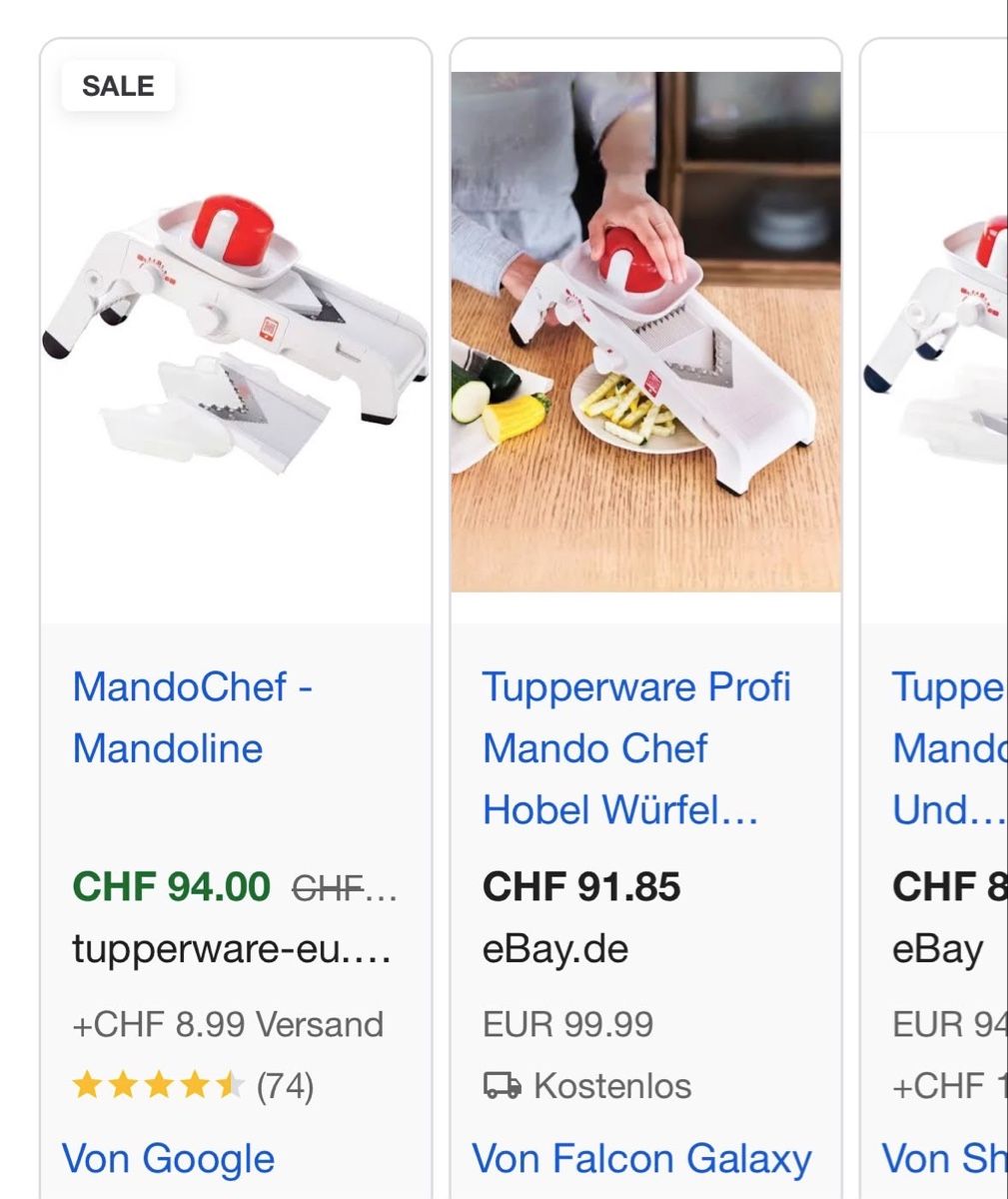 Tupperware Elettrodomestici da cucina: Tupperware Mandoline Profi Hobel Schnetzler – Usato da Niederbüren venduto da poschti 1