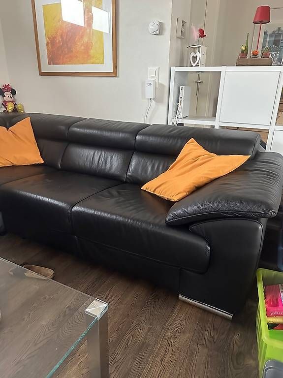 Divani: Ecksofa aus schwarzem Leder – Usato da Gelterkinden venduto da christinameier 4