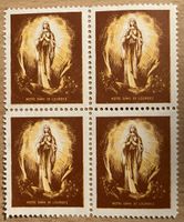 4er Block Notre Dame de Lourdes Vignette / Marke Heiliger