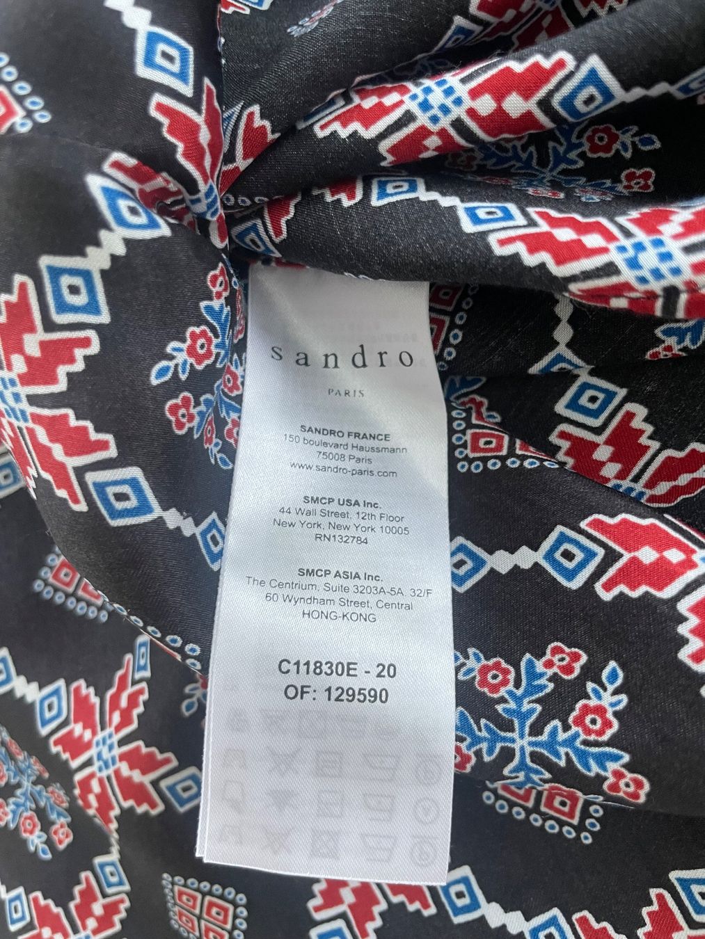 Sandro Camicette: Sandro Bluse schwarz mit Muster – Usato da Buchs SG venduto da VintageHomeCH 3