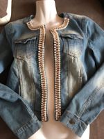 Veste en jean bijou Melrose perles et strass 34