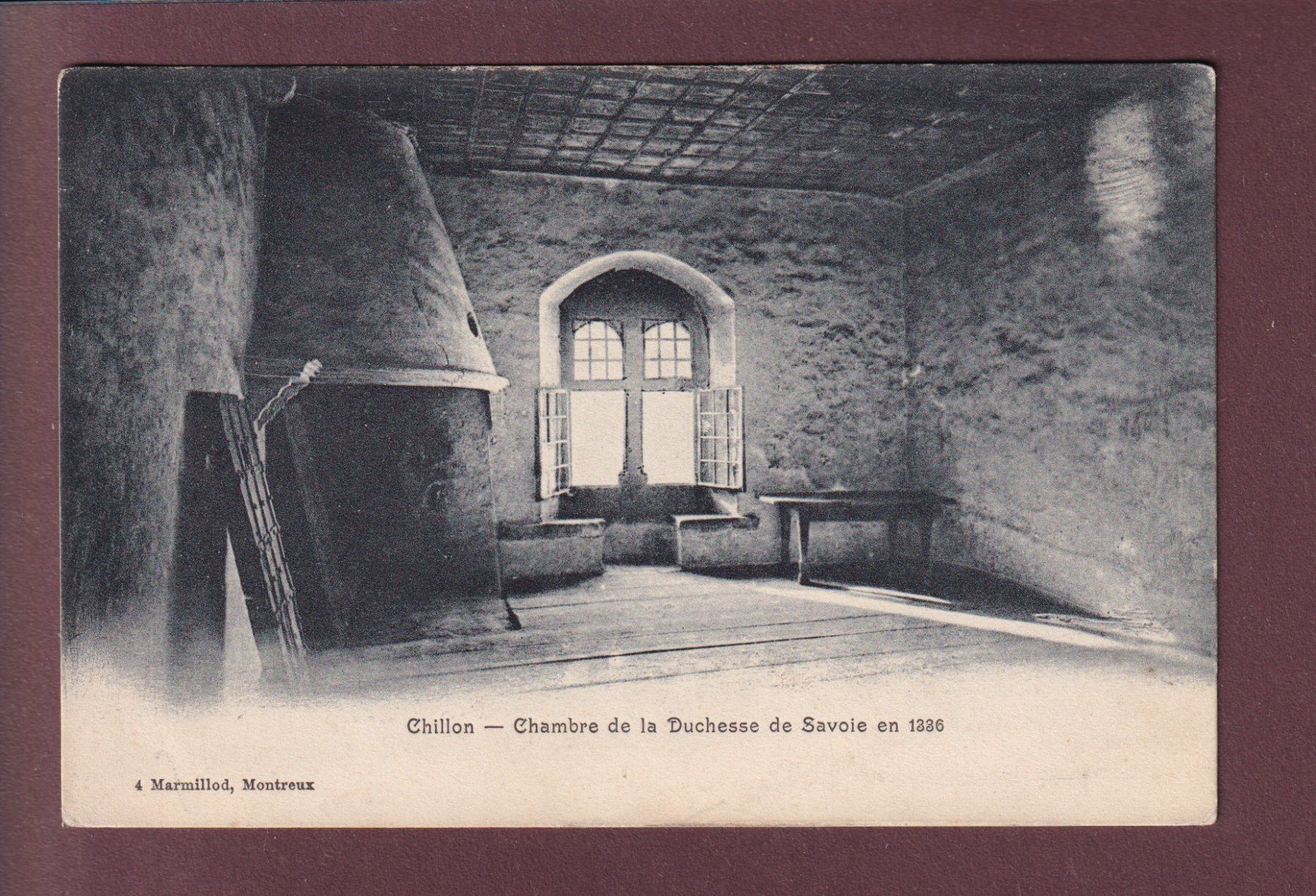 Cartoline postali: Château de CHILLON - Chambre de la duchesse – Usato da Pully venduto da nicecards