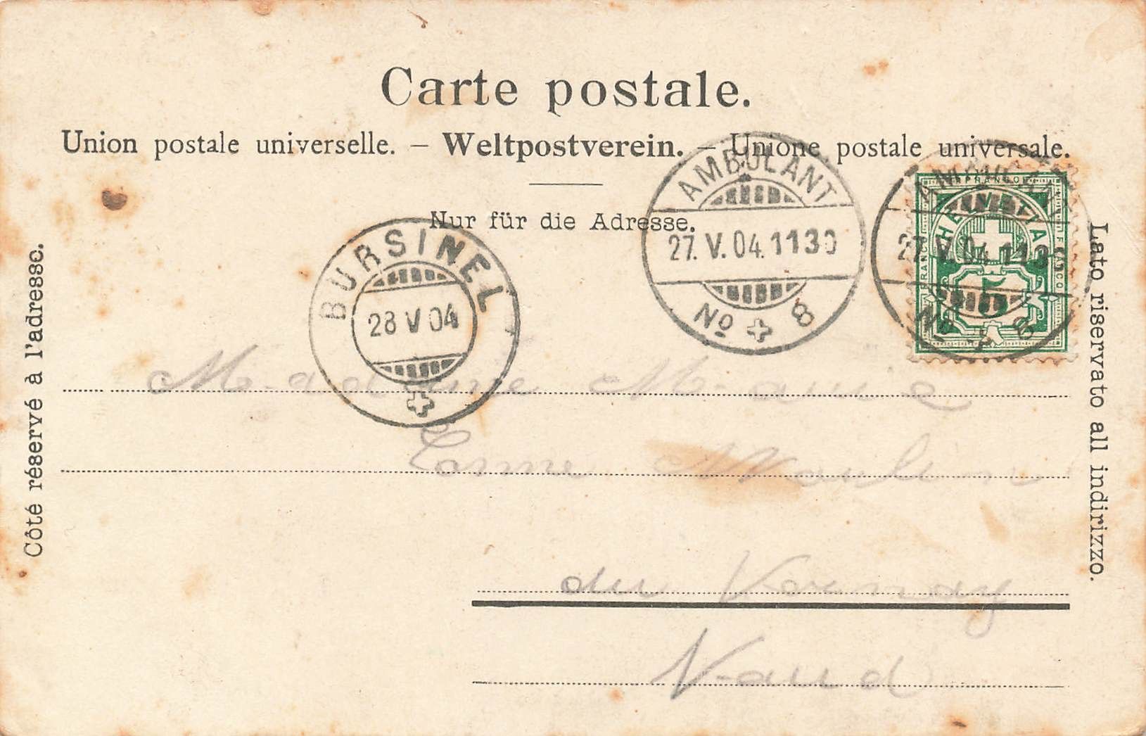 Cartoline postali: Vue generale avec montagnes St Maurice VS – Usato da Biasca venduto da Blenio71 1