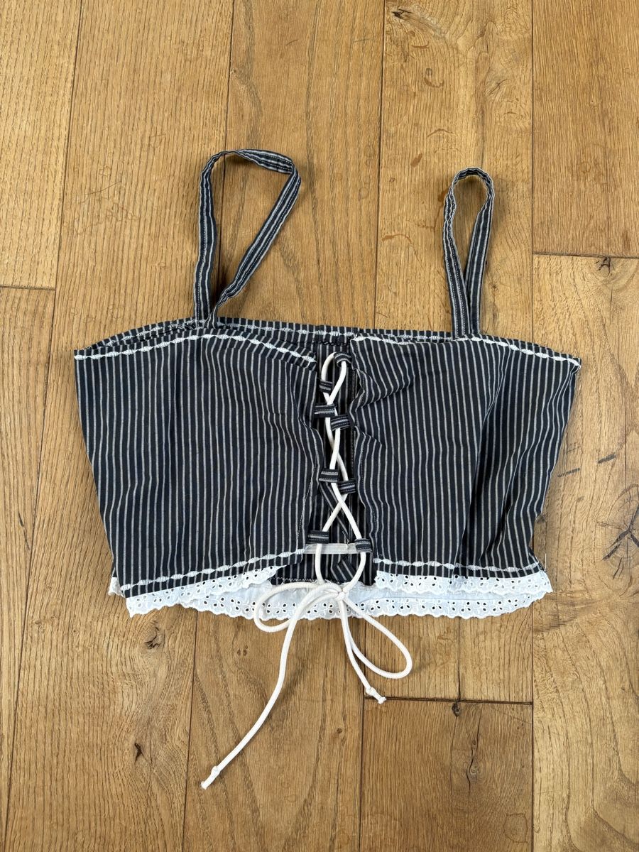 Top: Sommer Crop Top, gestreift, Grösse L – Usato da Frauenfeld venduto da lin_77m9 1