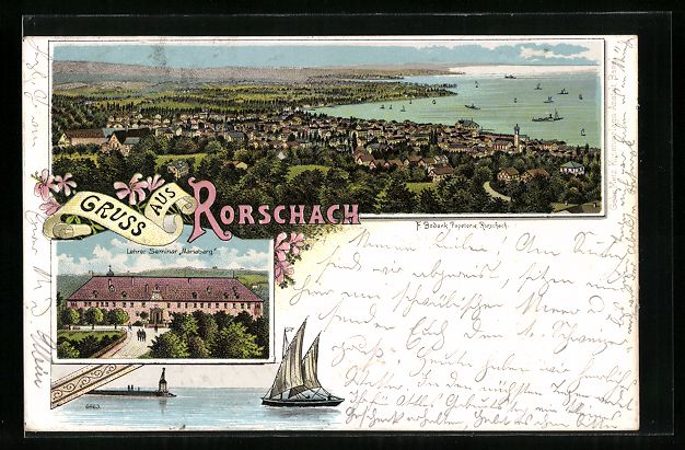 Ansichtskarten: Litho Rorschach, Lehrer-Seminar Mariaber – Gebraucht aus Berlin von bartko-reher