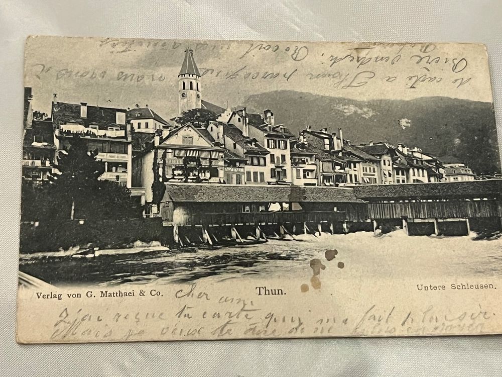 Antike Postkarte aus Thun 1907 1