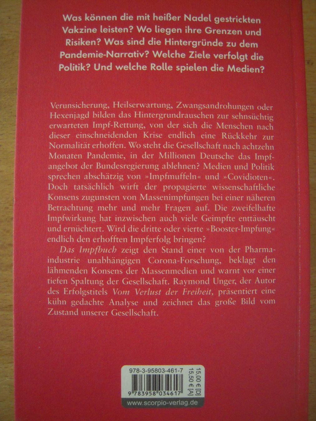 Libri: Das Impfbuch von Raymond Unger – Nuovo (secondo la descrizione) da Uzwil venduto da visions77 1