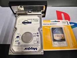 Sony PS2 Netzwerkadapter mit HDD und FreeMCBoot Speicherk...
