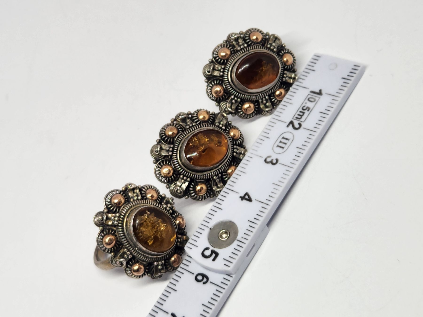 Altri gioielli: Schmuckset: Ring und Ohrstecker mit echten Bernstein – Usato da St. Gallen venduto da GIULESGG 5