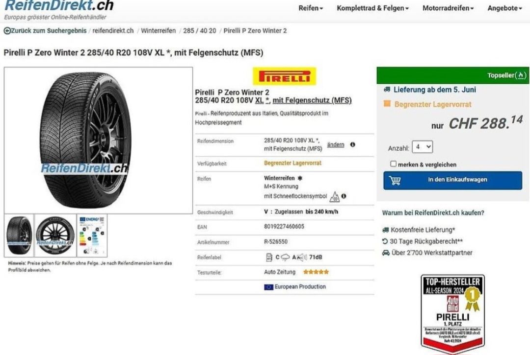 Altro in Scrittura & Disegno: Pneumatici Invernali 285/40/R 20 – Nuovo e nell'imballaggio originale da Davos Wolfgang venduto da neg_ml2m 3