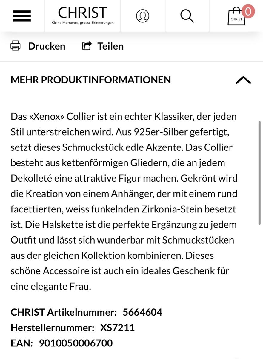 Colliers: Halskette mit Abhänger Silber – D'occasion à Ebmatingen par Vebisun 4