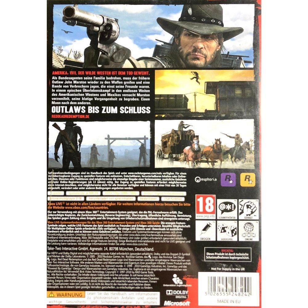 Microsoft Spiele: Red Dead Redemption - XBox 360 – Gebraucht aus Jonschwil von  1