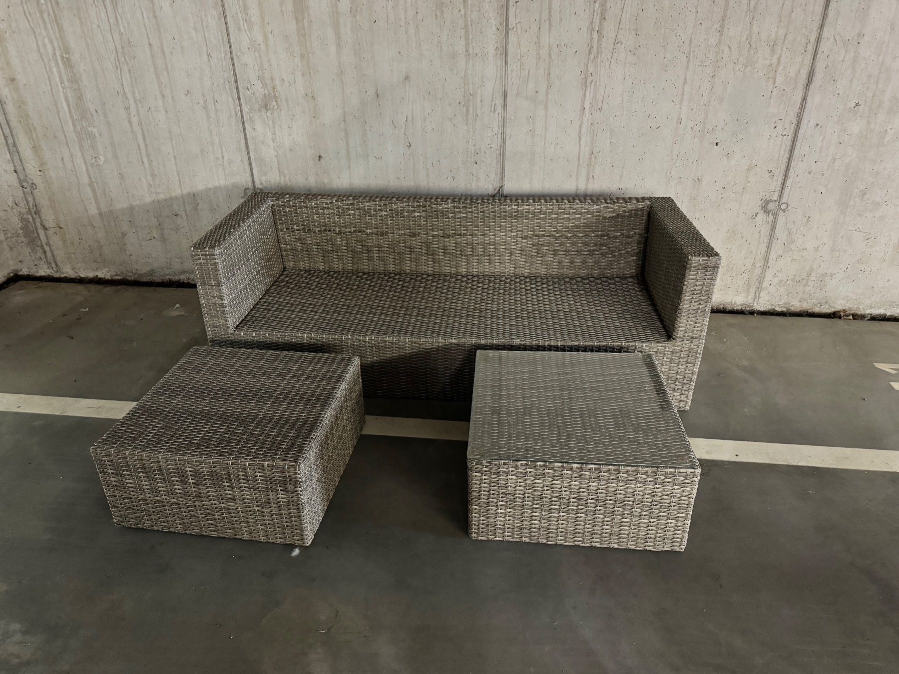 Divani: Gartenlounge 3-Teiler Rattan Optik – Usato da Aesch BL venduto da zubesuch 1
